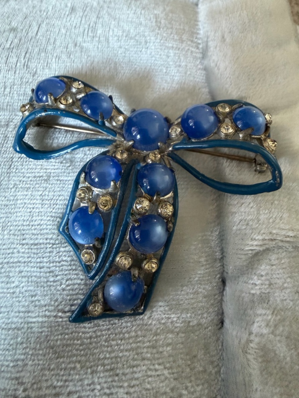 Blue Bow Rhinestone Brooch - Women Jewelry